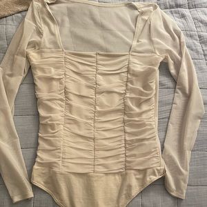 Abercrombie corset mesh thong bodysuit